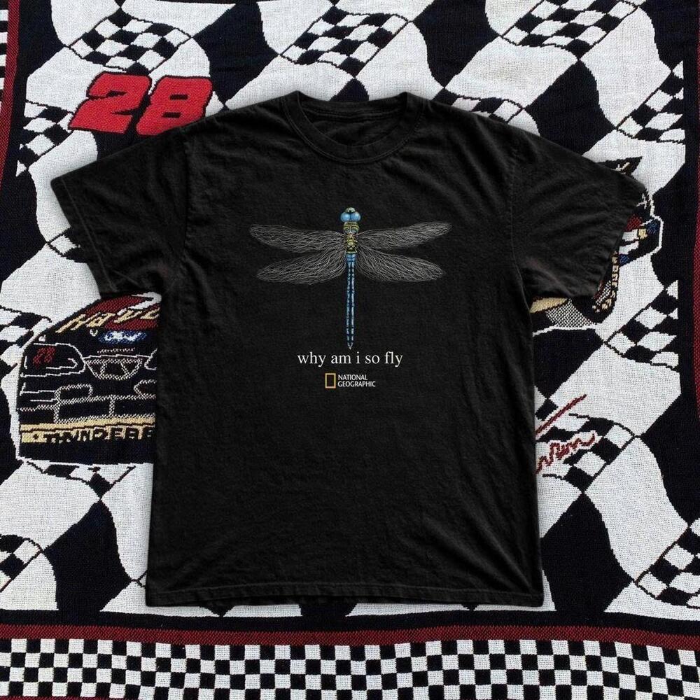 Black National Geographic Dragonfly Cotton T-Shirt